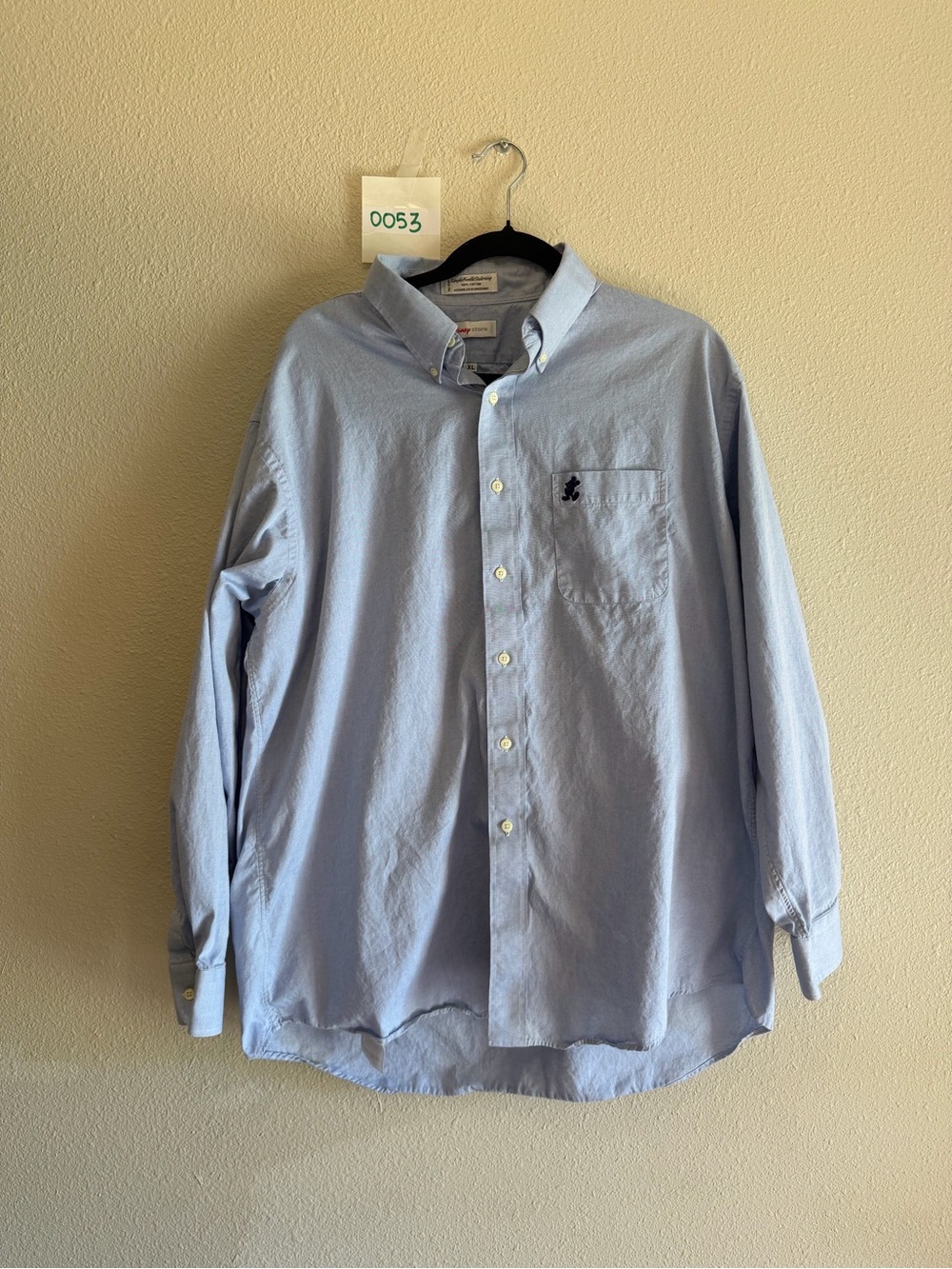 Disney Store Mickey Mouse Button Down Shirt Men’s XL Blue 100% Cotton